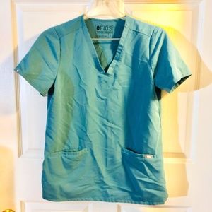 Teal Figs Casma Top (S) & Yola Pants (M) Scrub Set